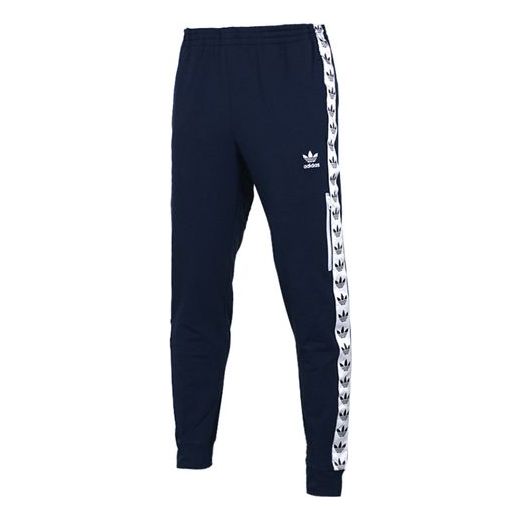 adidas originals Light Pants Tre Colorblock ribbed Bundle Feet Sports Pants Navy Blue DX4235