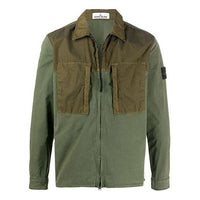 Men's STONE ISLAND Splicing Cargo Jacket Green 721510207-V0058