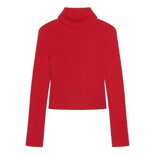 Balenciaga Ribbed Printed FREE Turtleneck Sweater 'Red' 662722T32106167