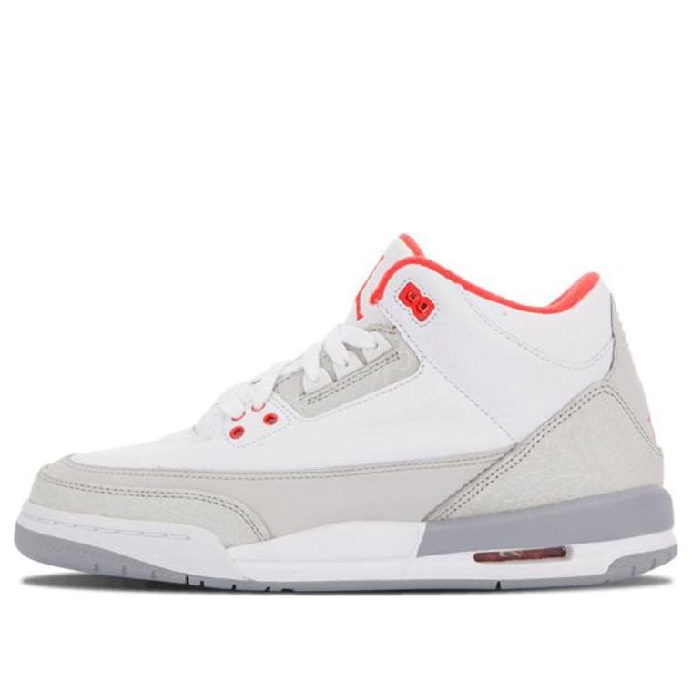 (GS) Air Jordan 3 Retro 'White Crimson Grey' 441140-101