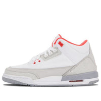 (GS) Air Jordan 3 Retro 'White Crimson Grey' 441140-101