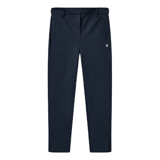 (WMNS) FILA Solid Color Straight Knit Casual Pants Blue F11W121601F-NV