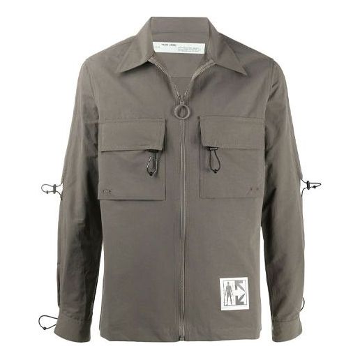 Off-White SS21 Cargo Pocket Long Sleeves Shirt Gray OMGA112S20H910130810