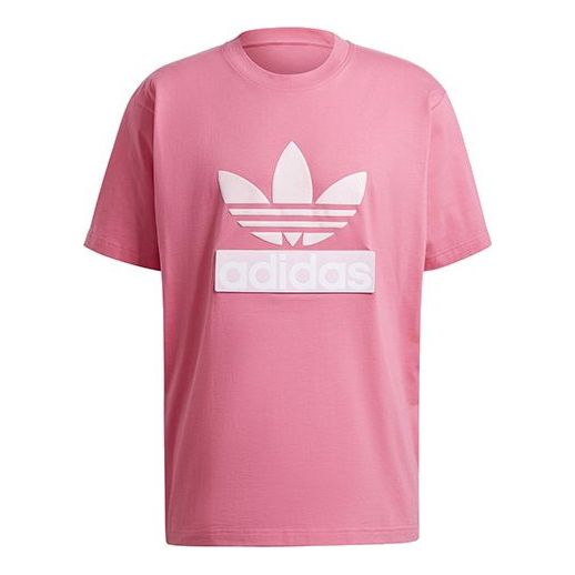 adidas originals Big Trfl Tee Chest Large Logo Printing Round Neck Sports Short Sleeve Phosphors H09348