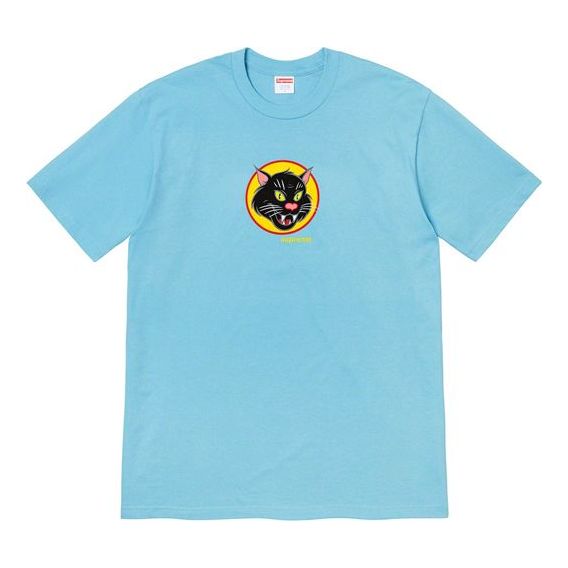 Supreme SS20 Week 1 Black Cat Tee Short Sleeve Unisex Blue SUP-SS20-313