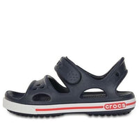 (PS) Crocs Velcro Flat Sports Deep Blue Sandals 14854-462