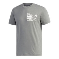 adidas Casual Cozy Round Neck Short Sleeve Gray FI9133