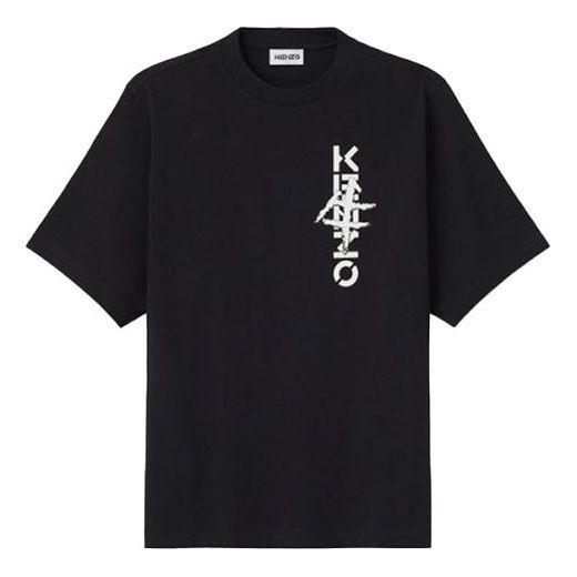 Men's KENZO SS21 Alphabet Printing Short Sleeve Black FB55TS0624SB-99