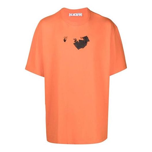 Off-White FW21 Jumbo Marker Arrow Pattern Printing Short Sleeve Loose Fit OMAA038F21JER0082010