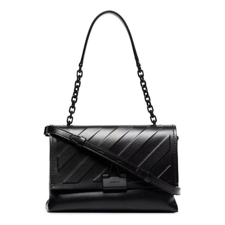 (WMNS) Off-White Diag Binder Clip shoulder bag Black OWNA120E20LEA0091000