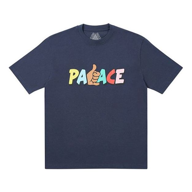 PALACE Shitfaced Shaka Round Neck Short Sleeve Unisex Navy Blue P19TS145