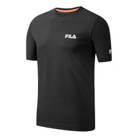 FILA ATHLETICS Professional Sports Running Gym Short Sleeve Black A11M011129F-BK