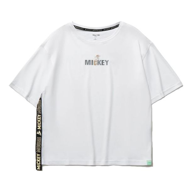 (WMNS) Li-Ning x Disney Crossover Training Sports Short Sleeve Tee 'White' ATSR204-1