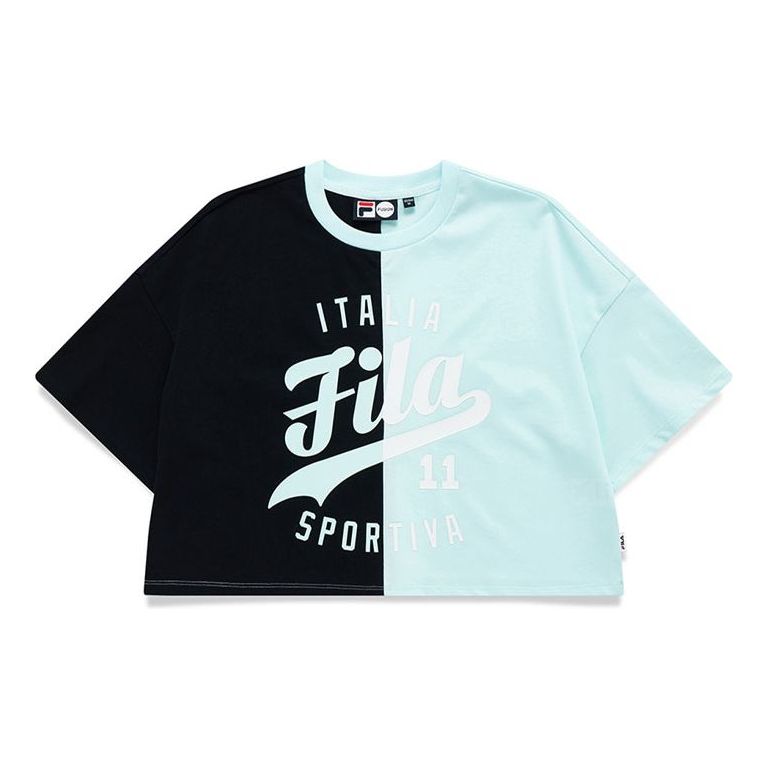 (WMNS) Fila FUSION Contrasting Colors Sports Short Sleeve Pink Green T11W122105F-BK