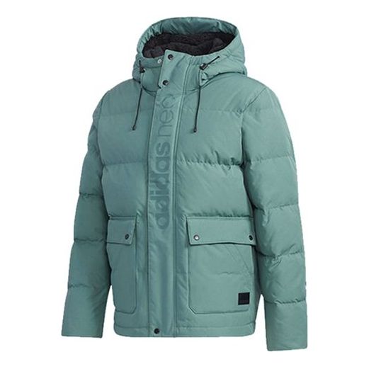 adidas neo Athleisure Casual Sports hooded protection against cold Stay Warm Down Jacket Green GJ8969