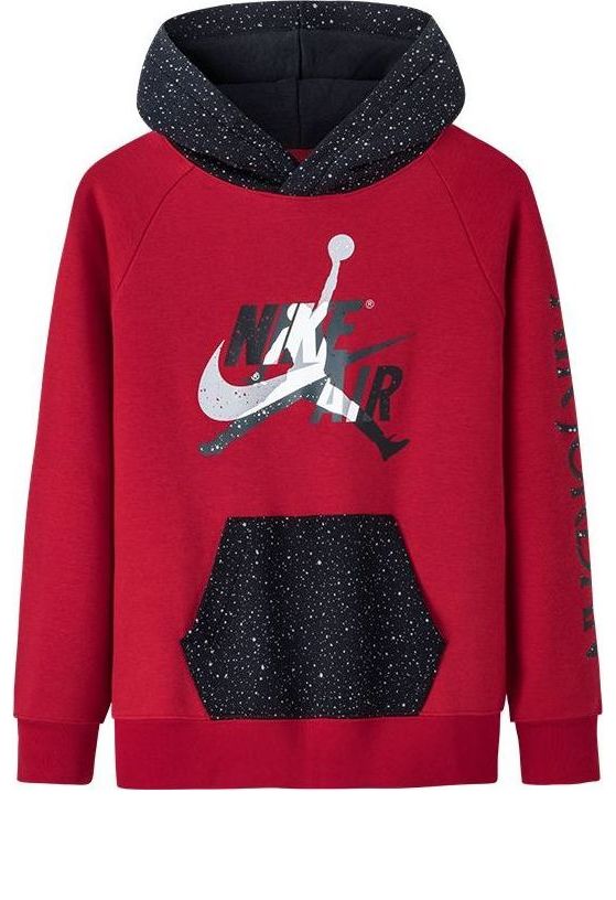 (GS) Air Jordan Jumpman Classics II Pullover Hoodie 'Red Black' JD2012095GS-013