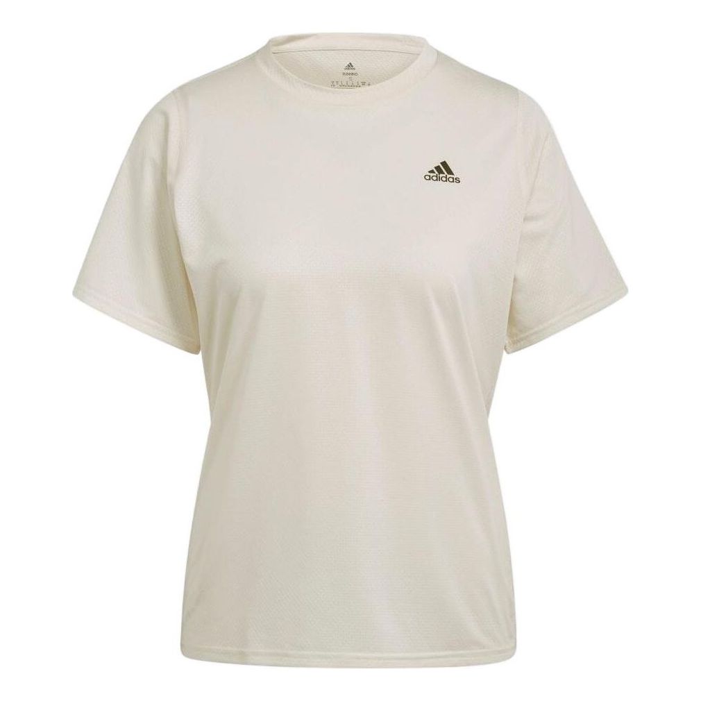 (WMNS) adidas Aeroready Running Logo T-Shirt Asia Sizing 'Beige' HB9355