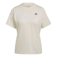 (WMNS) adidas Aeroready Running Logo T-Shirt Asia Sizing 'Beige' HB9355