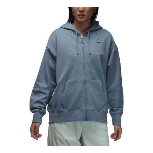 (WMNS) Air Jordan Flight Full-Zip Hoodie 'Blue' DZ3359-031