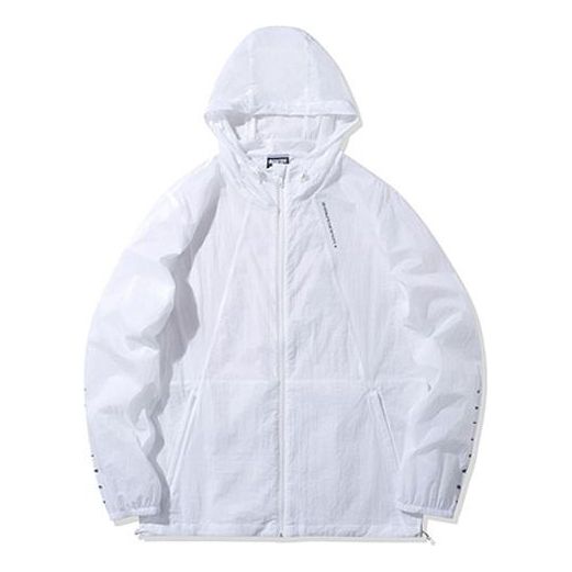 Li-Ning Solid Color Sports Hooded Jacket White AFDQ207-1