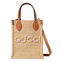 (WMNS) Gucci Super Mini Straw-Effect Bag 'Natural Raffia Viscose' 780083-FAC42-9561