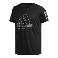 Men's adidas Running Sports Fashion Short Sleeve Black T-Shirt DQ1986