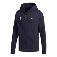 adidas Series Zipper Cardigan Windproof Hooded Jacket Blue FJ0197