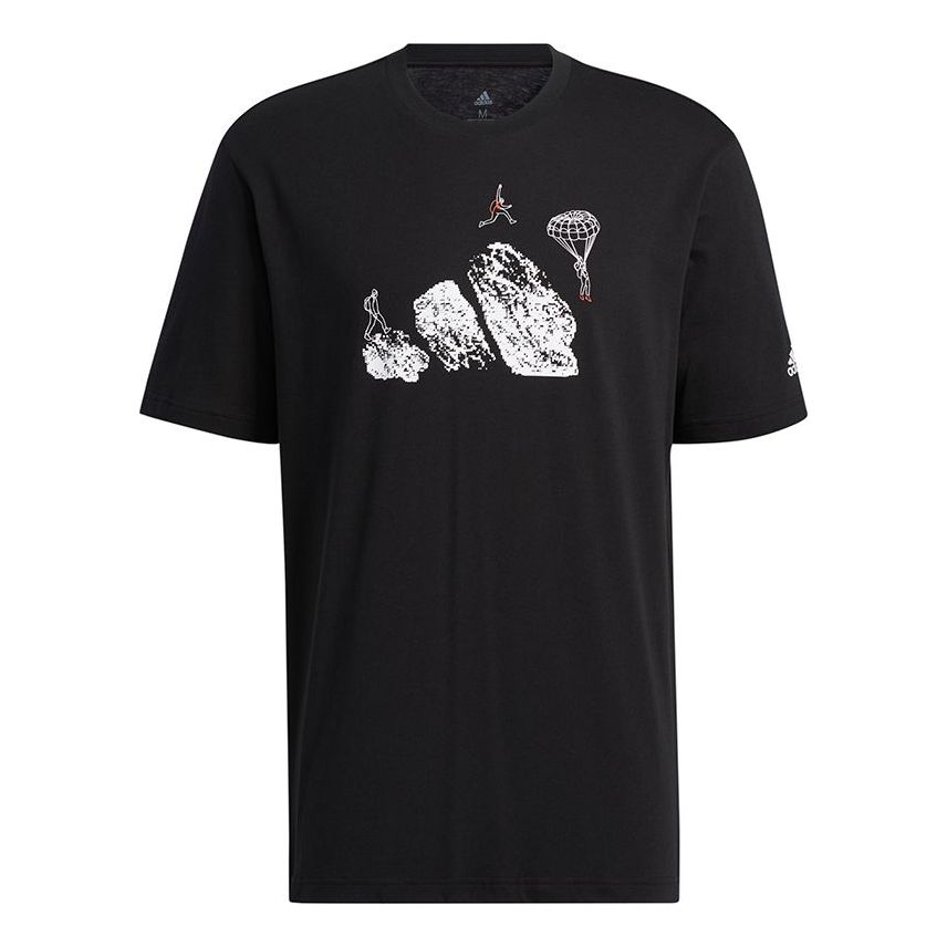 adidas Jump Gfx Ss Outdoor Jumping Logo Graphic Tee Men's Black H20795