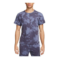 Nike Dri-FIT Allover Print Short-Sleeve Yoga Top 'Gridiron Diffused Blue' DX0922-015