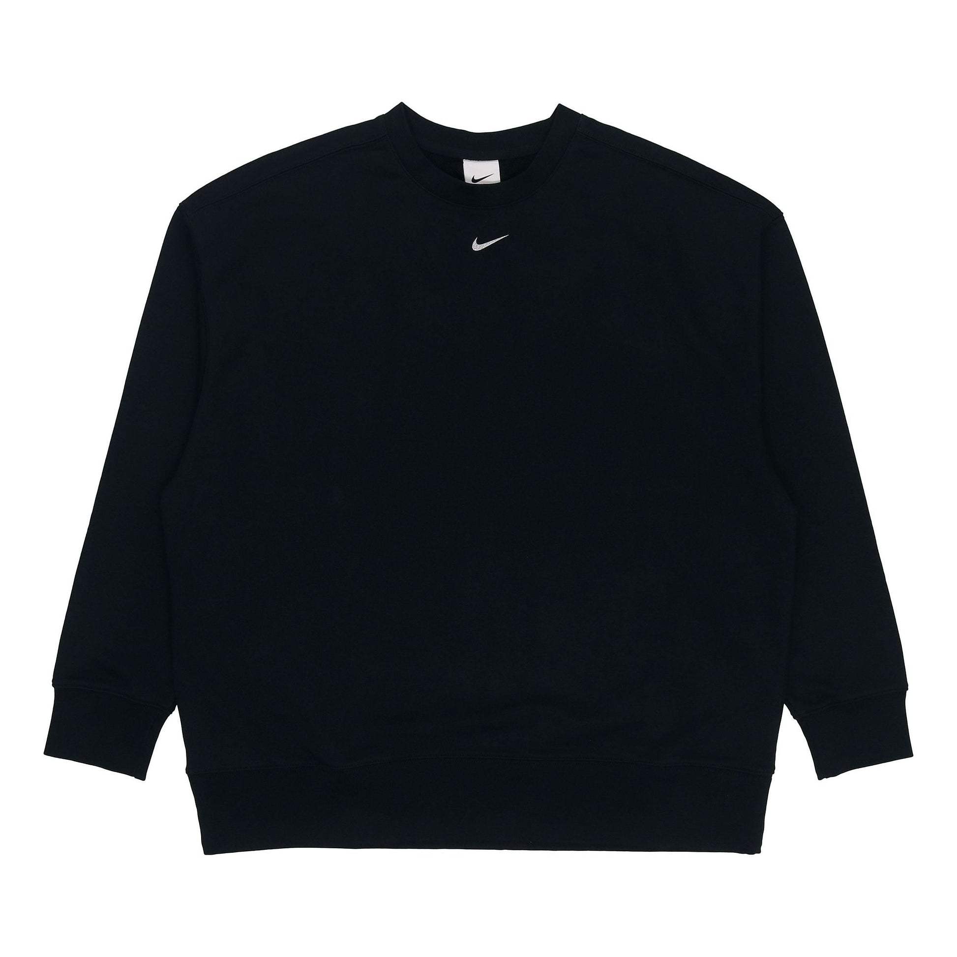 (WMNS) Nike Solid Color Logo Knit Round Neck Pullover Black Hoodie DD5468-010