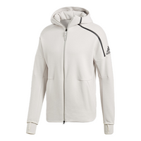 adidas Logo Knit Hooded Jacket Pink White CW1347