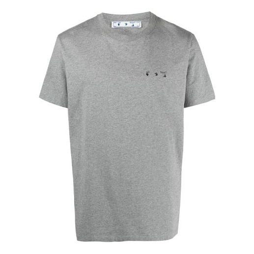 Off-White SS21 Logo Printing Round Neck Short Sleeve Ordinary Version Gray OMAA027S21JER0040810