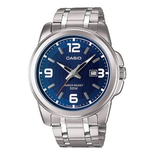 CASIO Stainless Steel Strap Quartz Waterproof Mens SilverBlue Analog MTP-1314D-2A