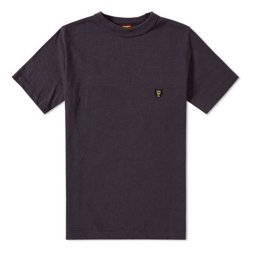 Men's HUMAN MADE Logo Embroidered Short Sleeve Black HM13TE013