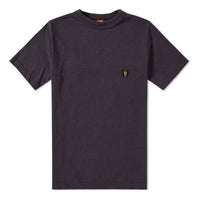 Men's HUMAN MADE Logo Embroidered Short Sleeve Black HM13TE013