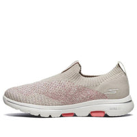 (WMNS) Skechers Go Walk 5 Running Shoes Brown/Pink/White 15915-NTCL