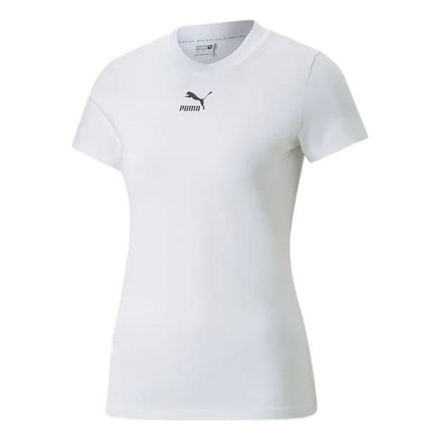 (WMNS) PUMA Classics Slim T-Shirt 'White' 535610-02