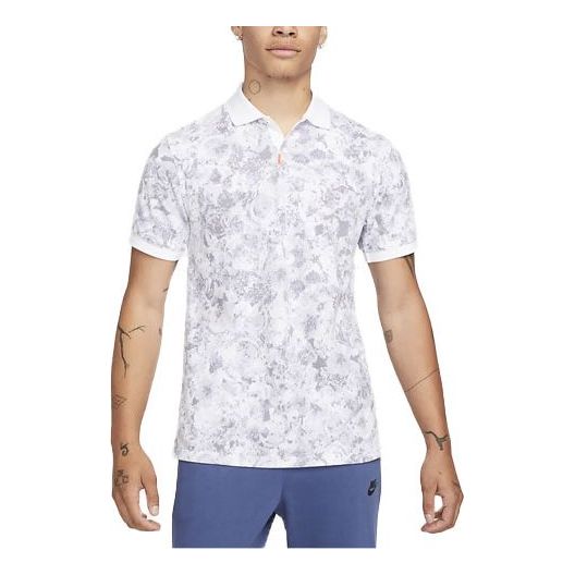 Men's Nike Casual Tie Dye Printing Short Sleeve White Polo Shirt DA4365-100