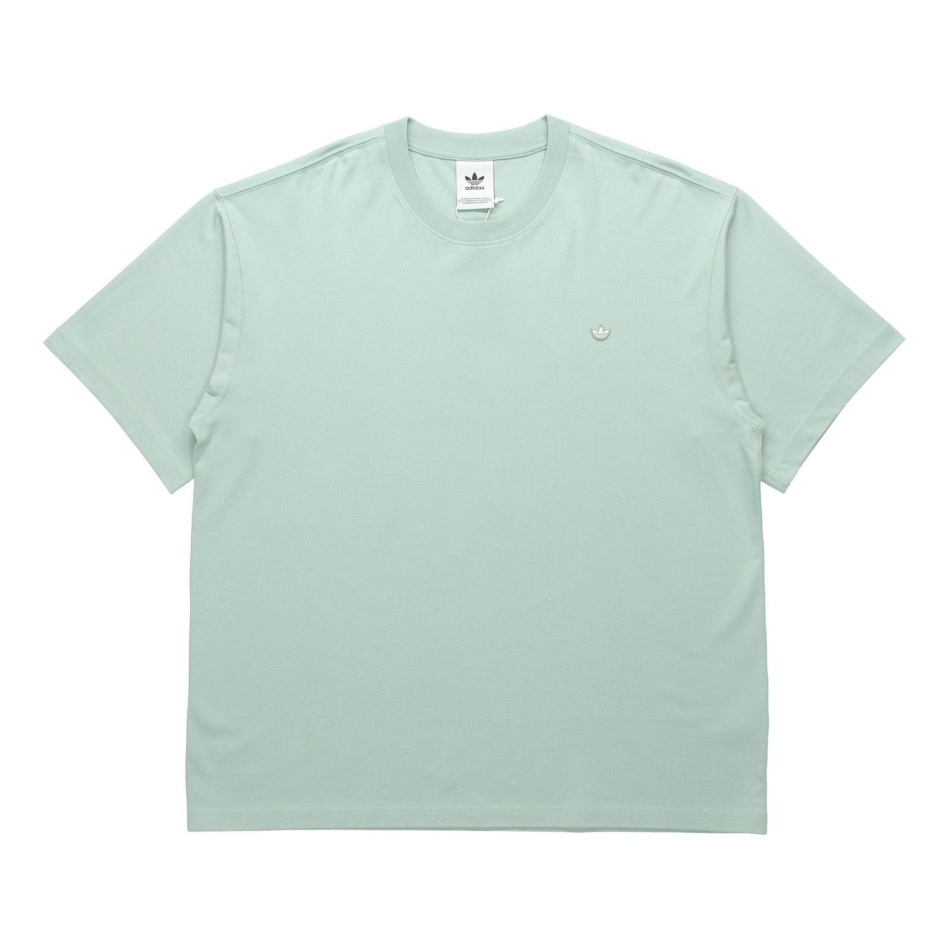 adidas originals Premium Tee Mini Logo Embroidered Sports Round Neck Short Sleeve Couple Style Green GN3377
