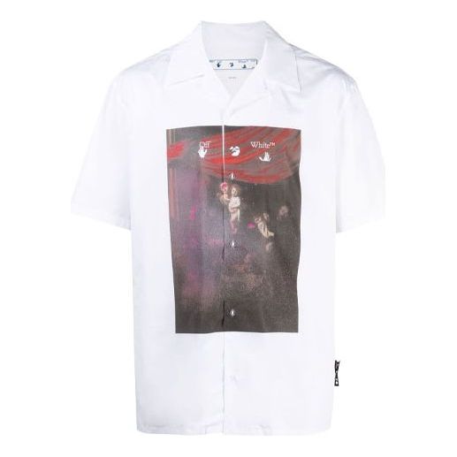 Off-White SS21 Arrows Pattern Printing Short Sleeve Shirt Version White OMGA163S21FAB0070125
