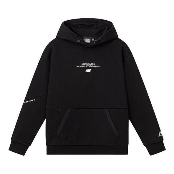 New Balance Sportswear Hoodie Asia Sizing 'Black White' 5CC39593-BK