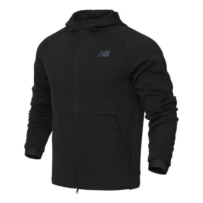 New Balance Logo Sportswear Tech Fleece Windrunner Jacket Asia Sizing 'Black' AMJ21178-BK