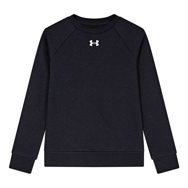 (GS) Under Armour Rival Fleece Crew Sweater 'Black White' 1379796