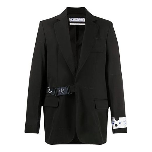 Men's Off-White Lacing Suit Black Jacket OMEF056E20FAB0011000