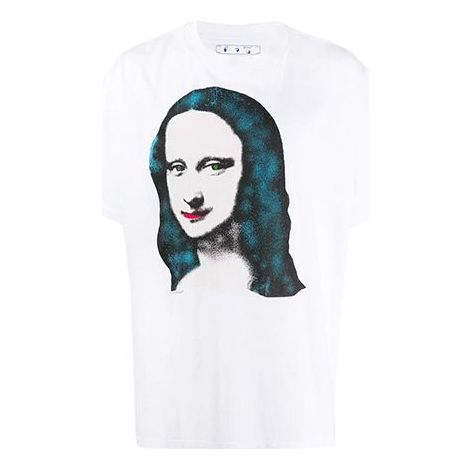 Off-White Mona Lisa Printing Large Short Sleeve White OMAA038E20JER0100110