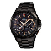 CASIO OCEANUSSeries Men'ses OCW-G1000B-1A2 /Golden Stainless Steel Strap Mens Black Analog OCW-G1000B-1A2Q
