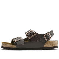 Birkenstock Milano Natural Leather Narrow Fit 'Dark Brown' 0034103