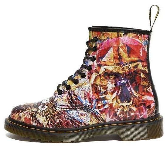 Dr. Martens x CBCG 1460 8-eye Ankle Boat Printed Leather Lace Up Boots Multi-color 25918102