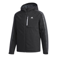 adidas 3stripes Down H Stay Warm raglan sleeve Sports hooded down Jacket Black DM1965