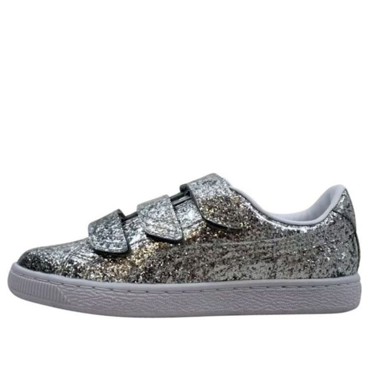 (WMNS) PUMA Basket Strap Glitter 'Silver' 364070-01